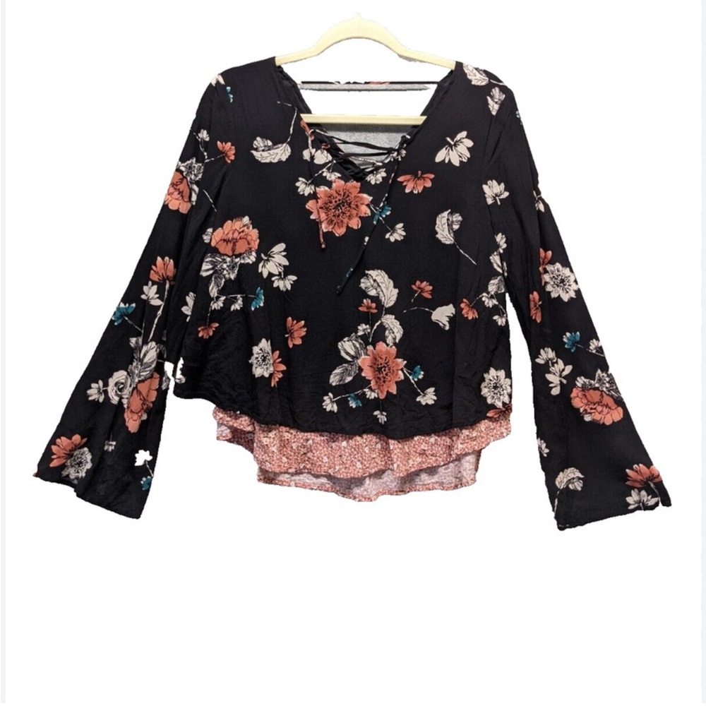 Floral Black Women's Top